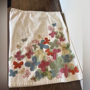 Garnet Hill Floral Embroidered Pencil Skirt